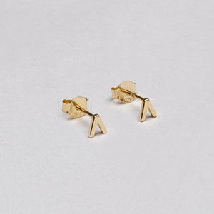 V and X Gold-plated Silver Stud Earrings