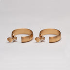 Vintage Matte Gold Clip-on Hoop Earrings