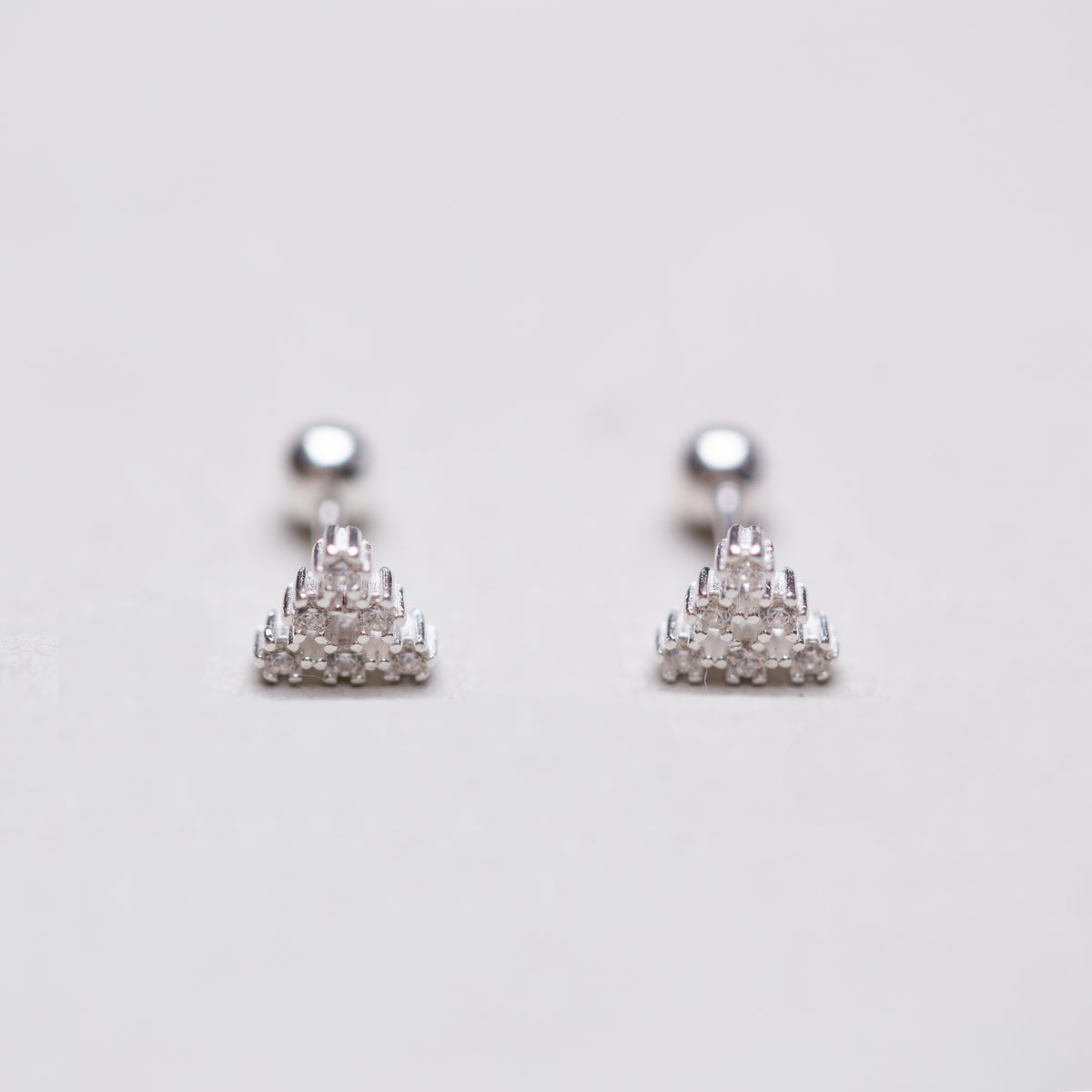 Silver Triangle Stud Cartilage Earring