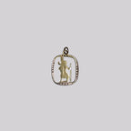 Vintage Gold St. Christopher Pendant with Black Diamonds