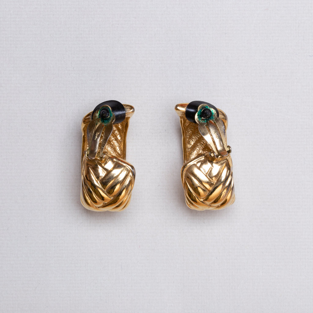 Vintage Braided Gold Clip-on Earrings
