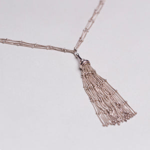 Vintage Links Sterling Silver Tassel Necklace
