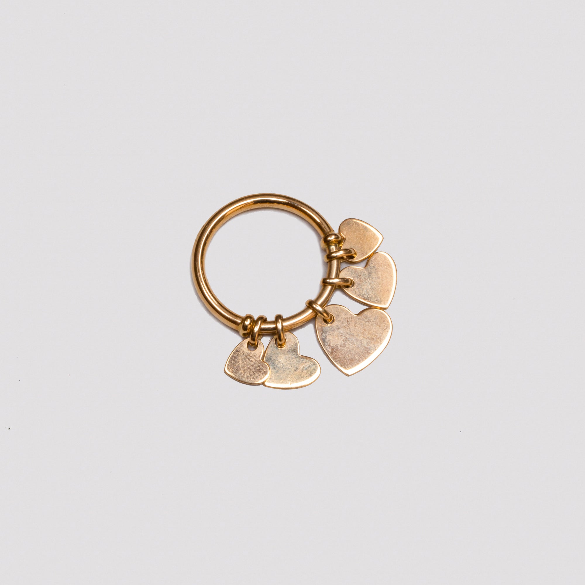 Vintage Dior Gold Heart Charm Ring