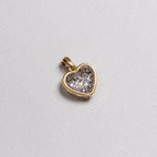 18ct Gold Heart Charm Pendant with Diamonds