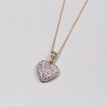 18ct Gold Heart Charm Pendant with Diamonds