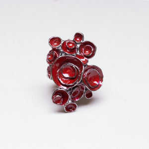 Vintage YSL "Arty" Red Flower Ring