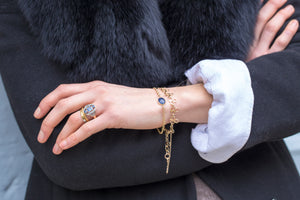 Gold Chain Lapis Lazuli Bracelet