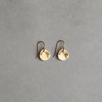 Karen Hallam hammered disc gold plated silver earrings