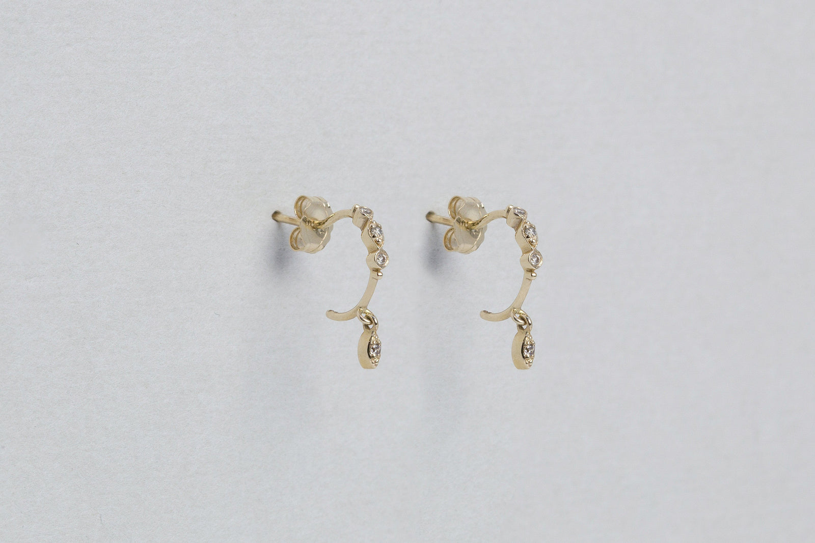 Eye Pendant Diamond Hoop Earrings