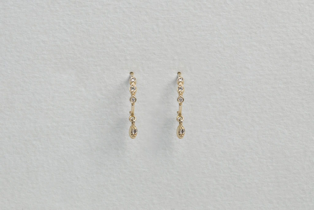 Eye Pendant Diamond Hoop Earrings