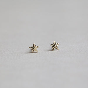 felt 9 carat gold micro star stud earrings