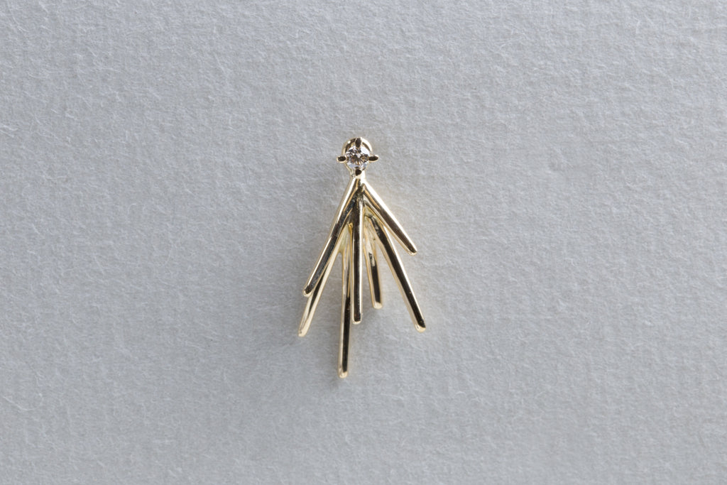 Down Spark Earrings with Diamond