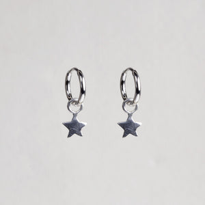 Charmed Hoop Earrings - Stars in Sterling Silver
