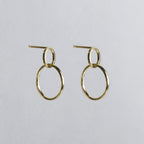 Gold Double Circle Studs