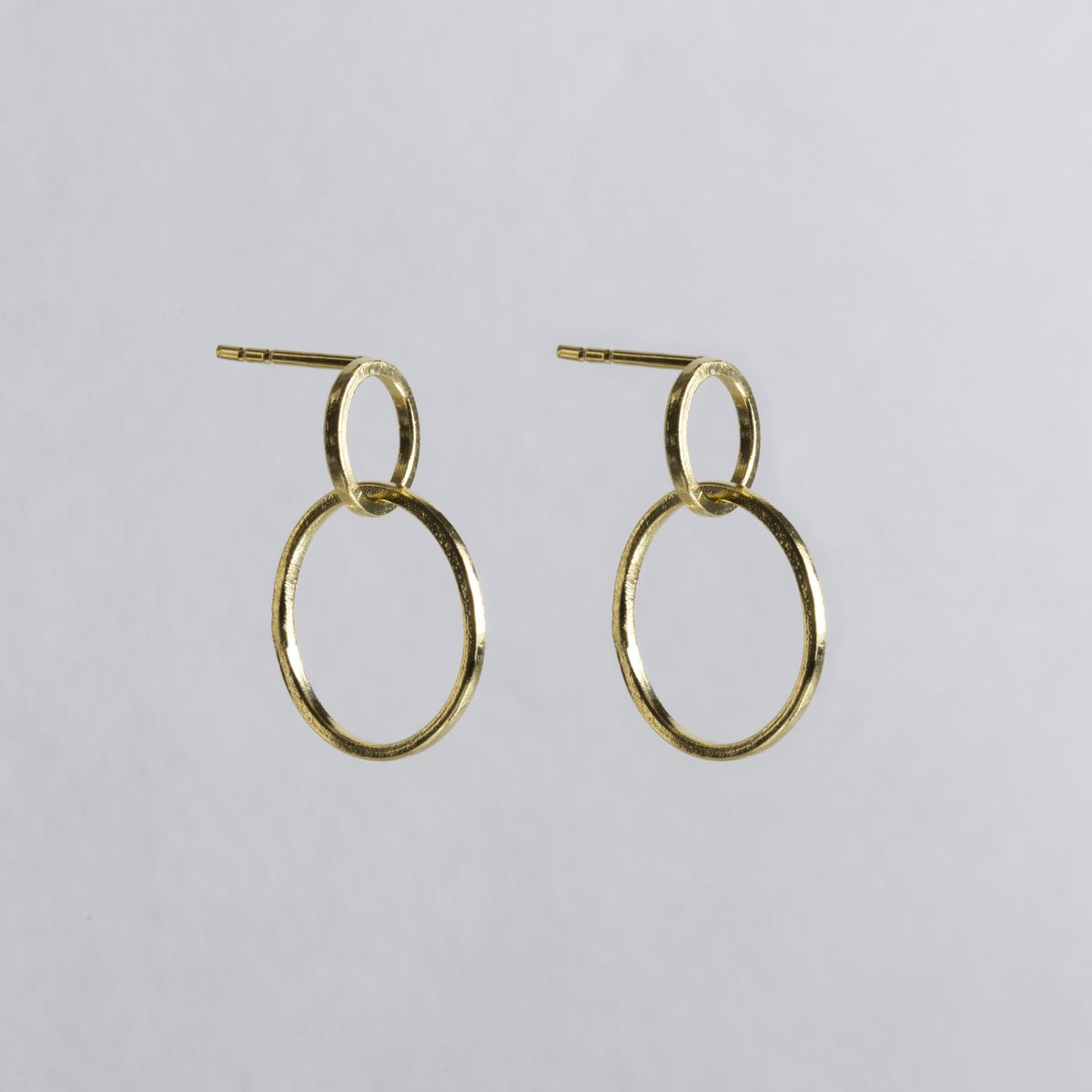 Gold Double Circle Studs