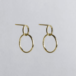 Gold Double Circle Studs