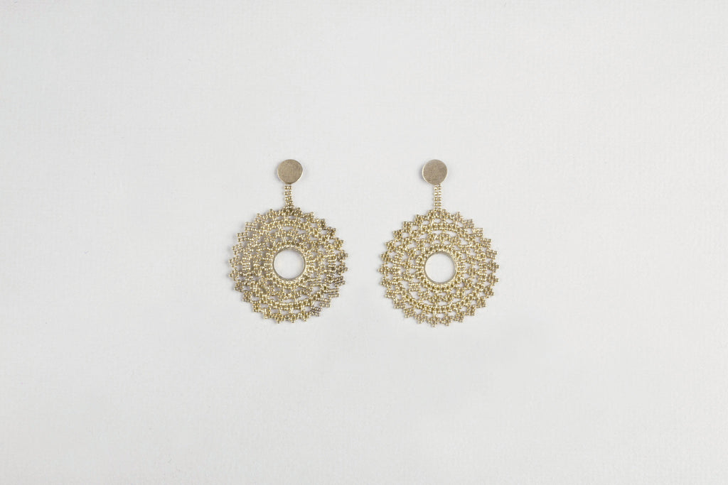 Gold Lace Necklace and Earrings