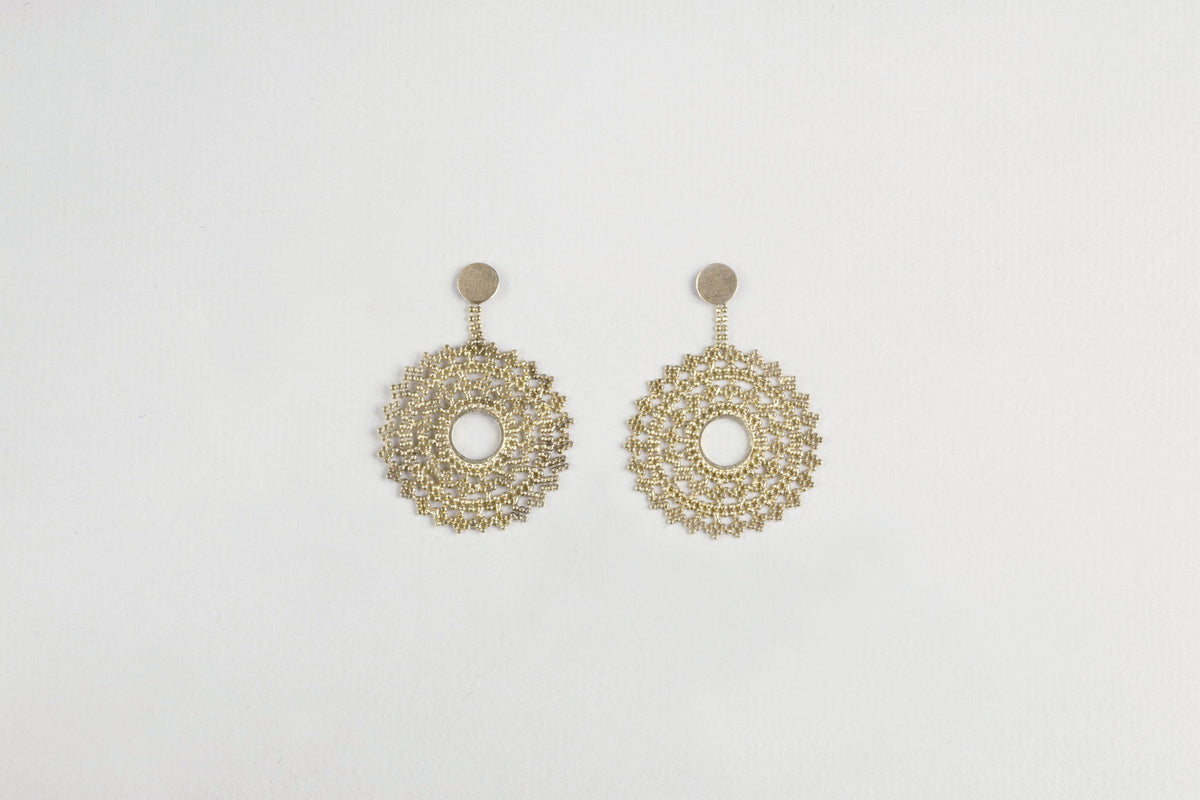 Gold Lace Necklace and Earrings