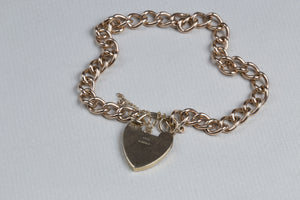 Vintage 9ct Gold Heart Bracelet