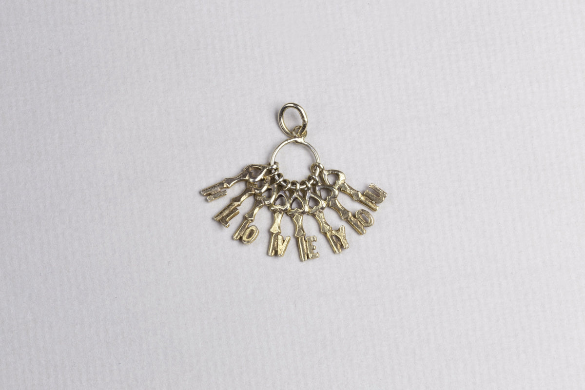 I Love You Key Pendant Charm