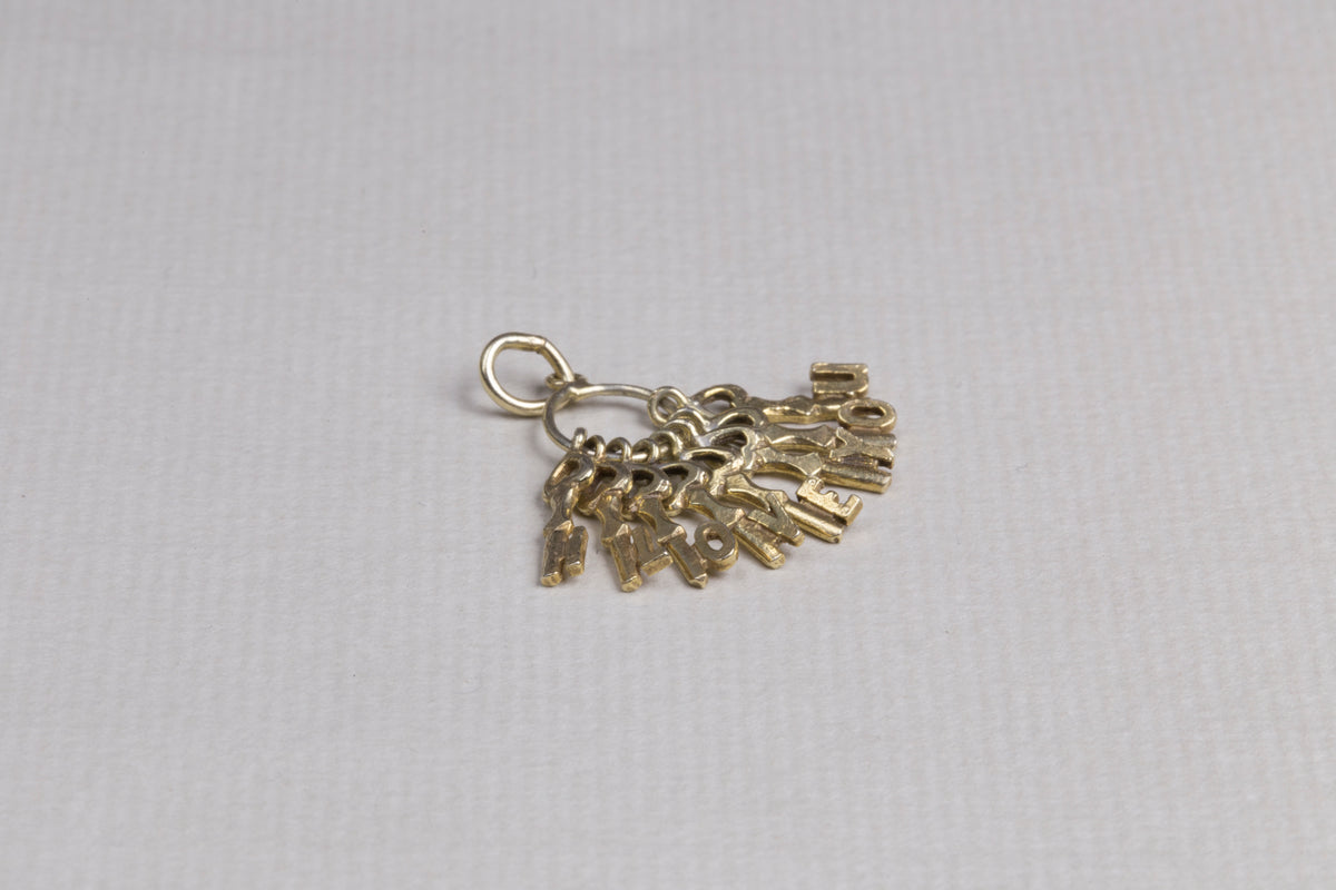 I Love You Key Pendant Charm