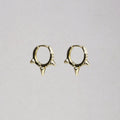 Spiked Hoop Huggies Earrings with Cubic Zirconia