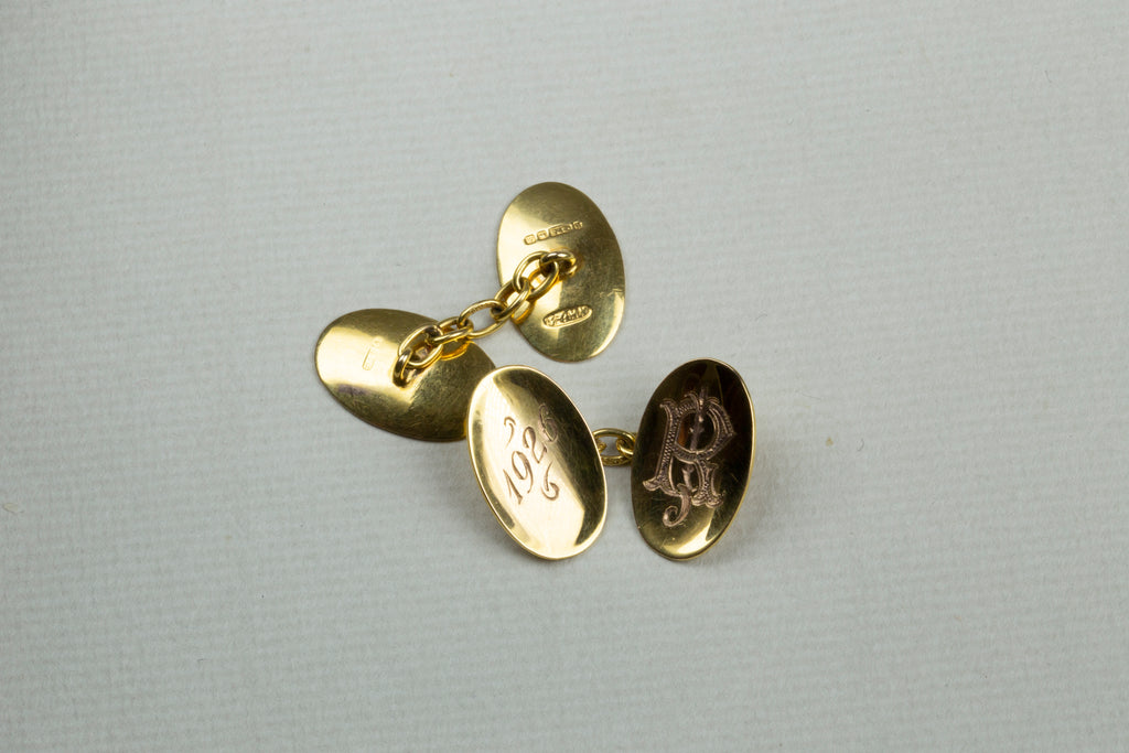 9ct Gold Vintage Cufflink "R"