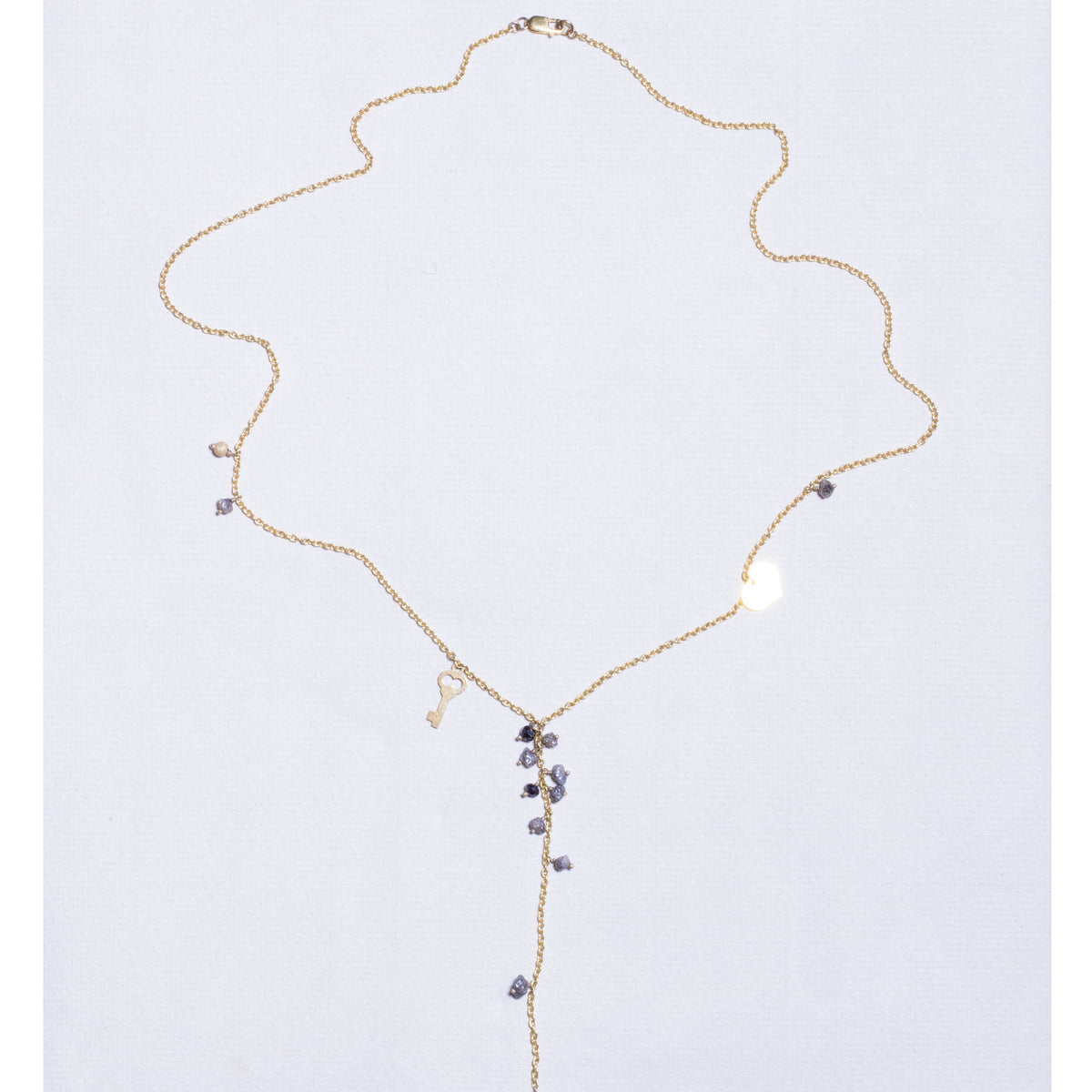 22ct Gold Heart and Key Necklace
