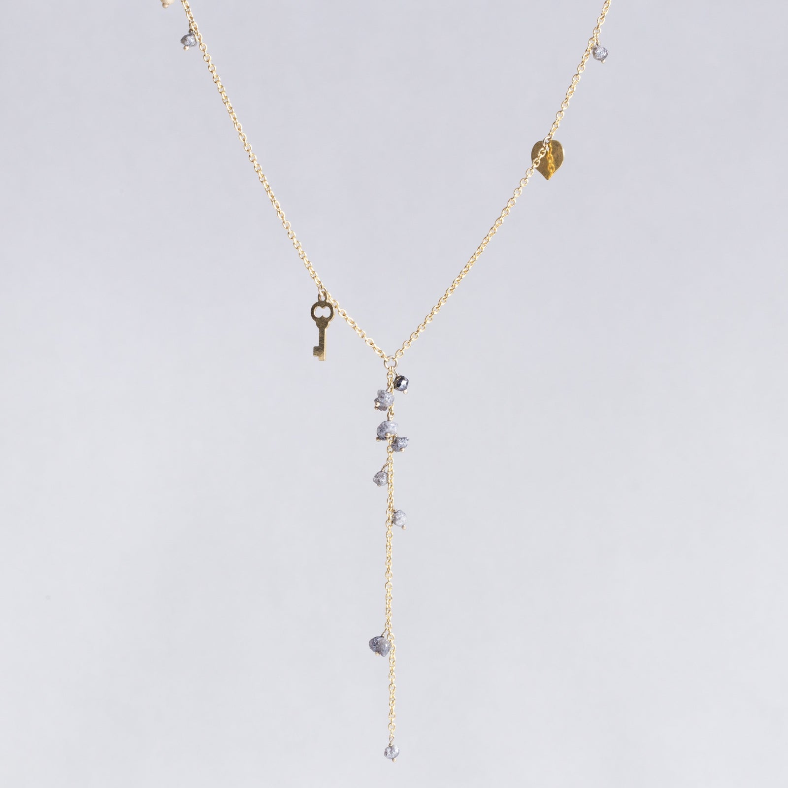 22ct Gold Heart and Key Necklace