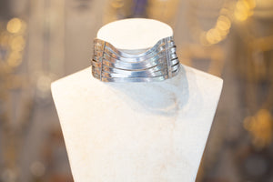 Vintage Multi Strand Metal Choker Necklace