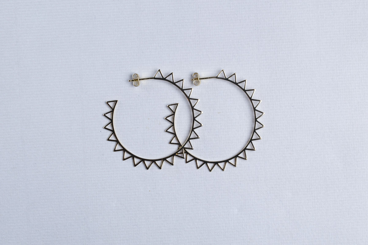 Geometric Cutout Sun Hoop Earrings