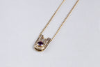 Vintage Gold Pendant Necklace with Ruby and Diamonds