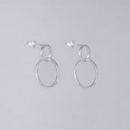 Double Circle Drop Stud Earrings