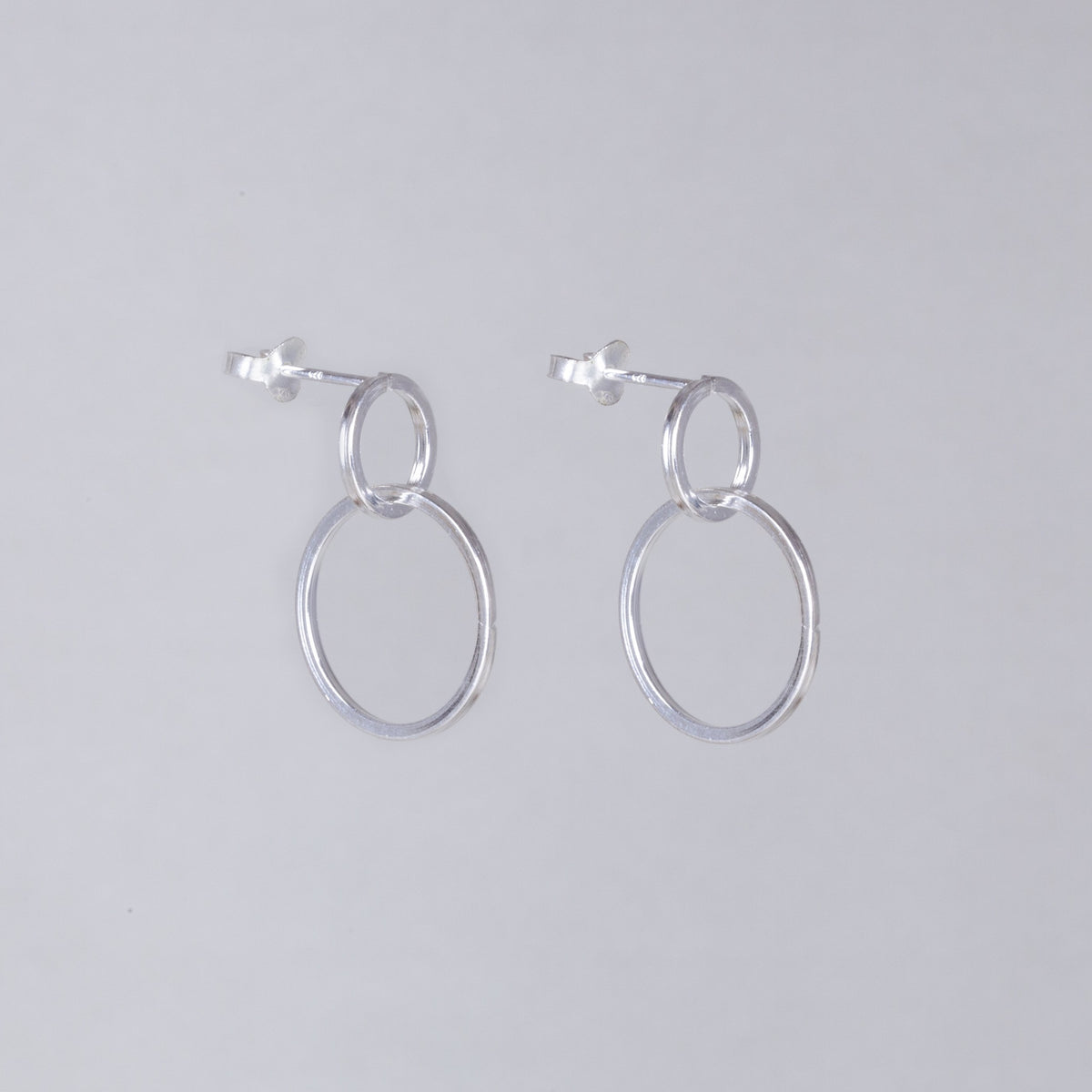 Double Circle Drop Stud Earrings