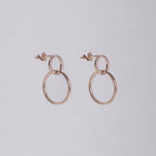 Double Circle Drop Stud Earrings