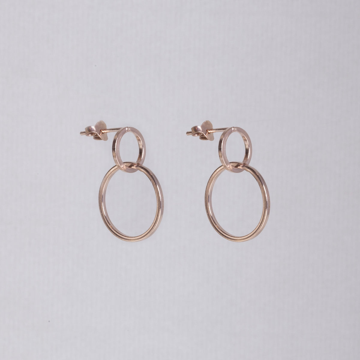 Double Circle Drop Stud Earrings