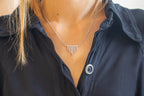 Line Bar Dangling Diamond Necklace