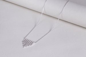 Line Bar Dangling Diamond Necklace