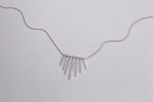 Line Bar Dangling Diamond Necklace