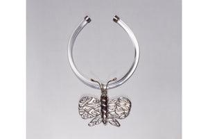 Silver Butterfly Choker Necklace