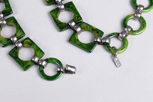 Vintage Green Belt Necklace