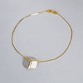 Vintage Gold Cube Necklace