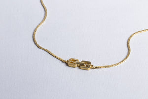 Vintage Gold Cube Necklace
