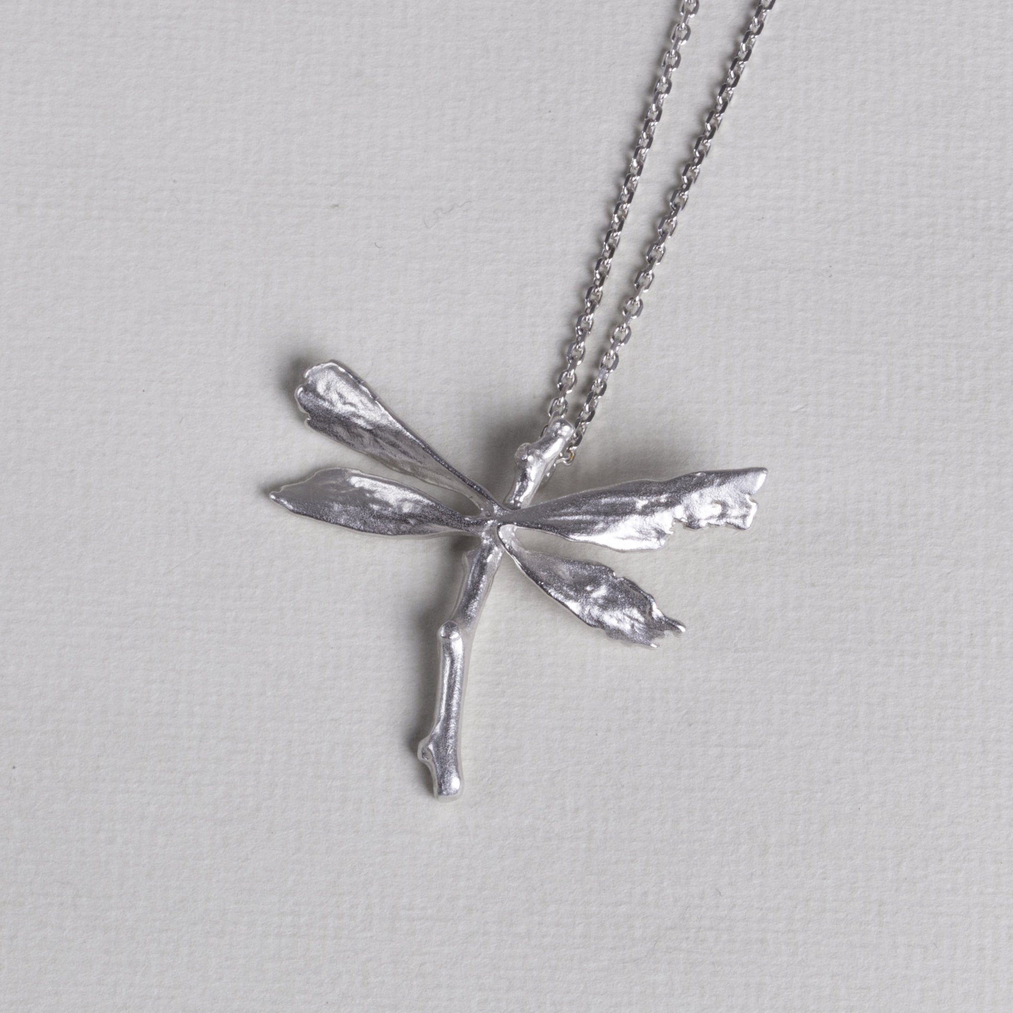 Silver Dragonfly Pendant Necklace