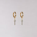 Gold Cross Hoop Earrings