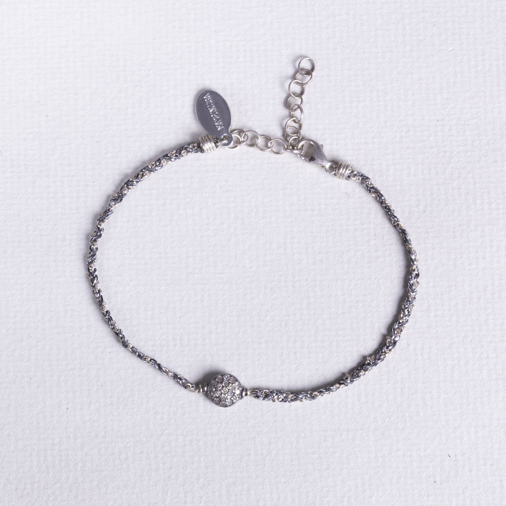 Thread Diamond Disc Bracelet in Silver