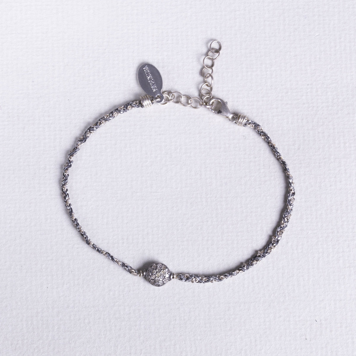 Thread Diamond Disc Bracelet in Silver