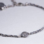 Thread Diamond Disc Bracelet in Silver