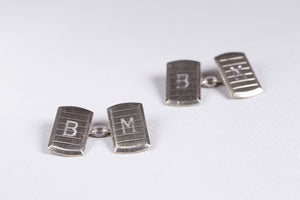 Sterling Silver Cufflink with Initials
