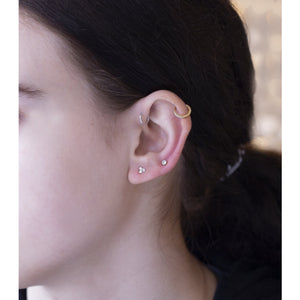 Simple Gold and Crystal Stud Earrings